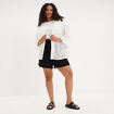 Gilet oversize effet dentelle blanc femme grande taille