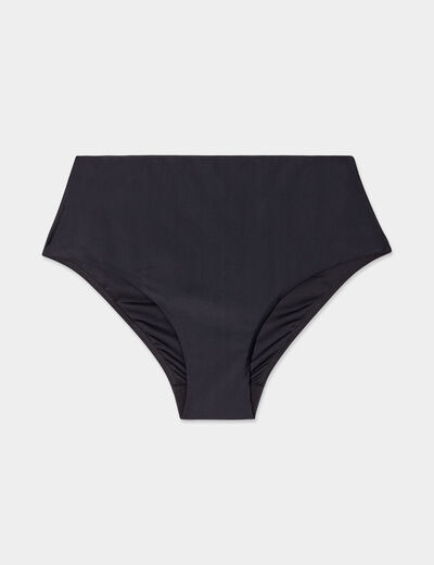 Bas de maillot de bain taille haute noir femme