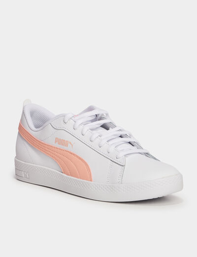 Tennis basses en cuir Puma Smash blanc femme
