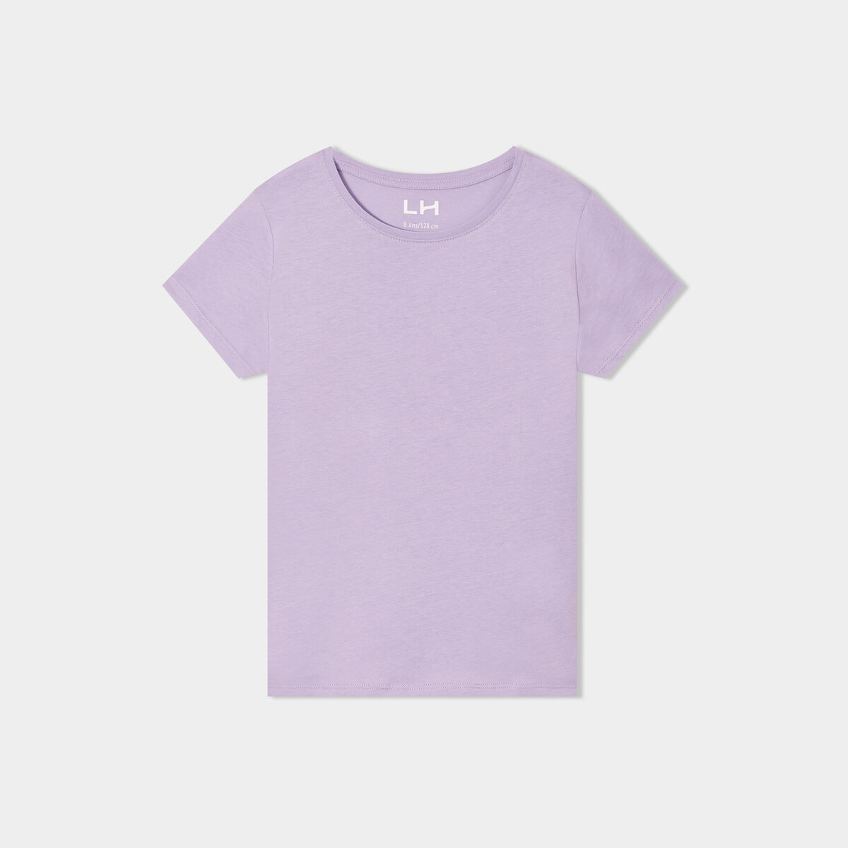T-shirt manches courtes en coton mauve fille