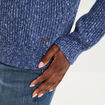 Pull manches longues col rond bleu femme
