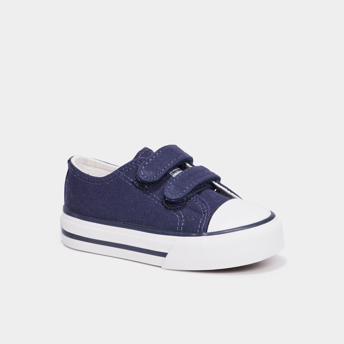 Tennis &agrave; scratchs en toile bout renforc&eacute; bleu marine b&eacute;b&eacute; gar&ccedil;on