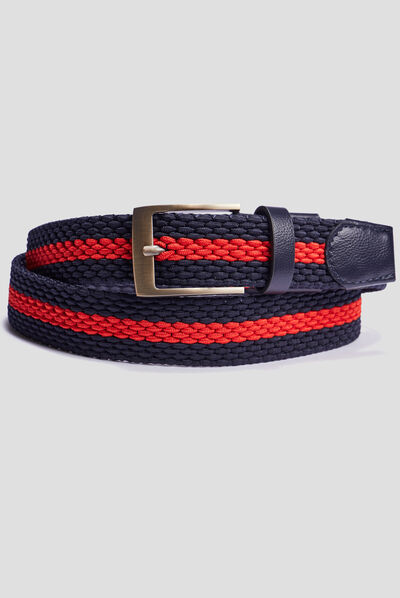 Ceinture tressée multicolore homme