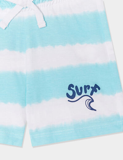 Lot de 2 shorts coton bleu turquoise bébé garçon