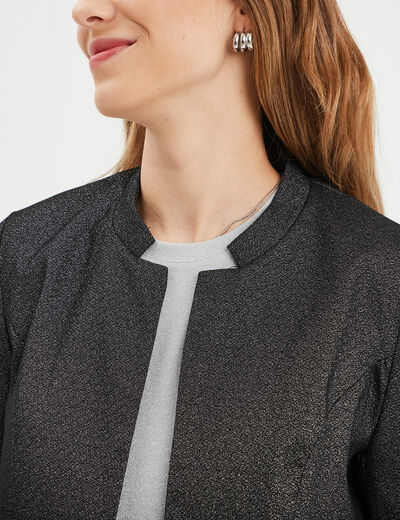 Veste courte à paillettes Mosquitos gris argent femme