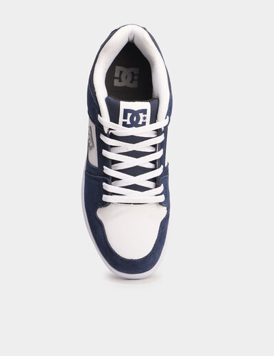 Baskets en cuir su&eacute;dine antid&eacute;rapantes bleu marine homme