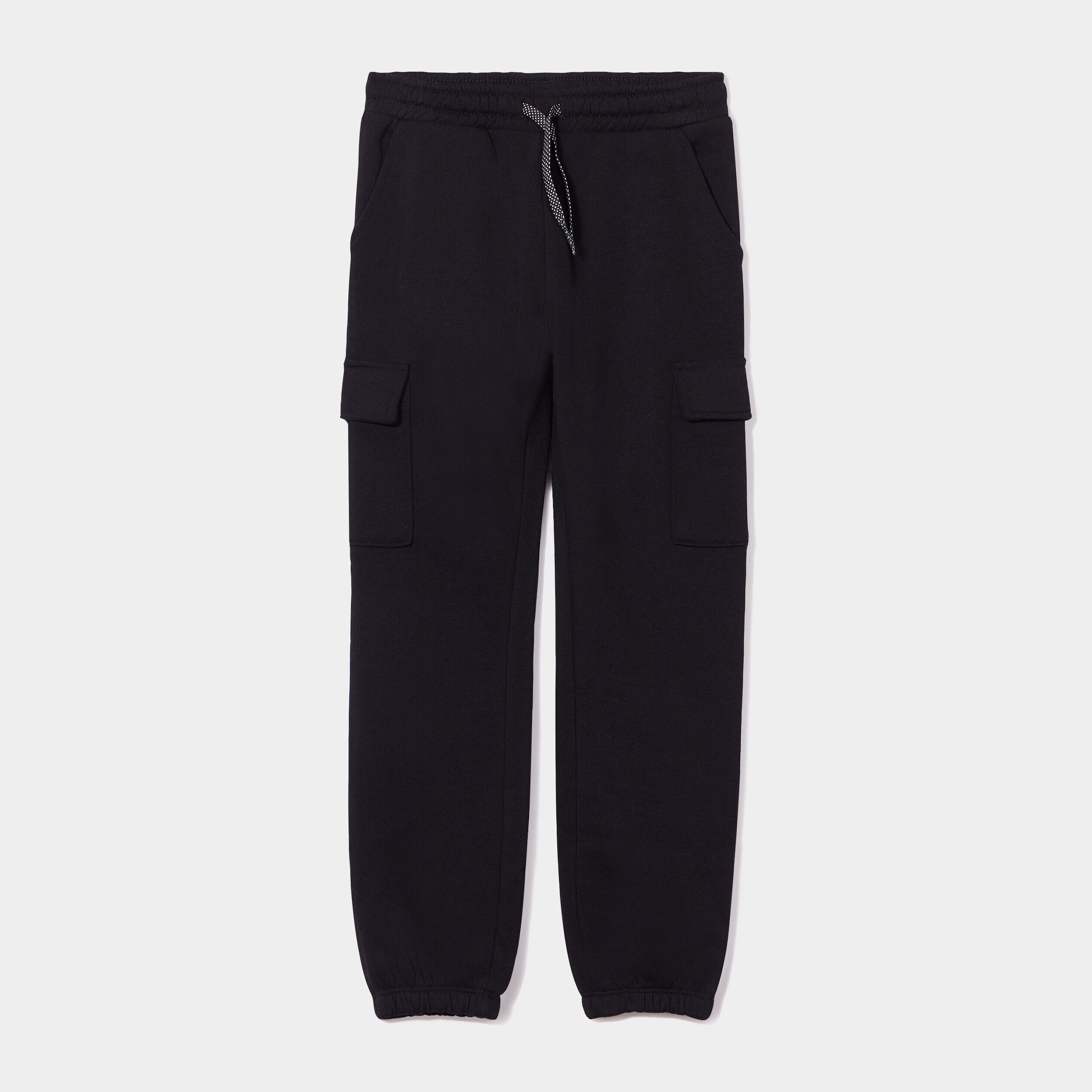 Pantalon de jogging cargo molletonné noir fille LH