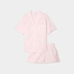 Ensemble pyjama short chemise coton ecru femme