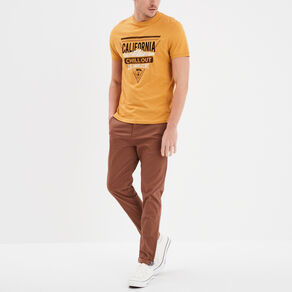 pantalon chino slim stretch camel homme Pantalon chino slim stretch camel homme