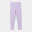 Legging long élastiqué coton mauve fille
