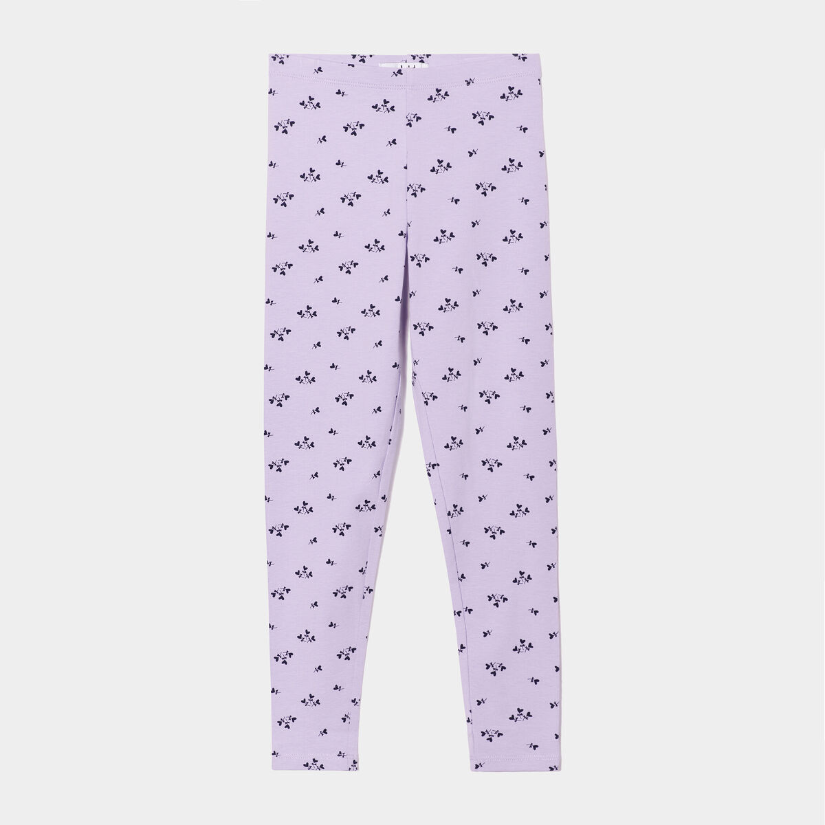 Legging long élastiqué coton mauve fille