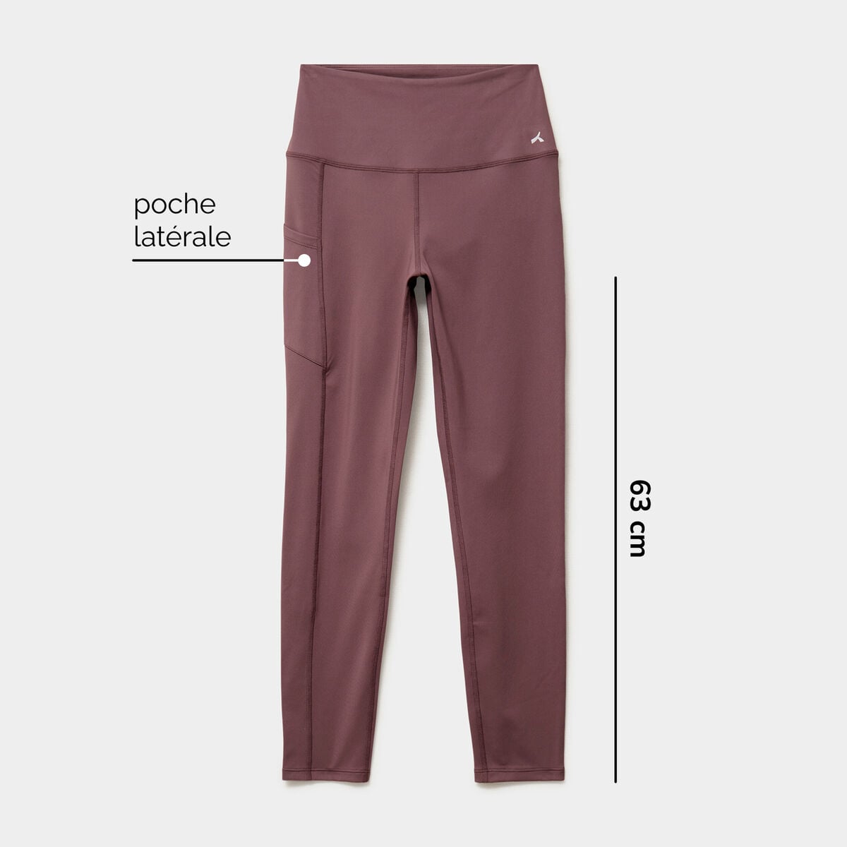 Legging de sport taille haute mauve femme