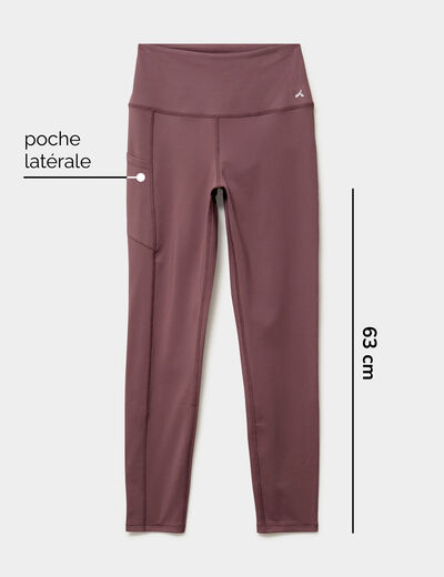 Legging de sport taille haute mauve femme