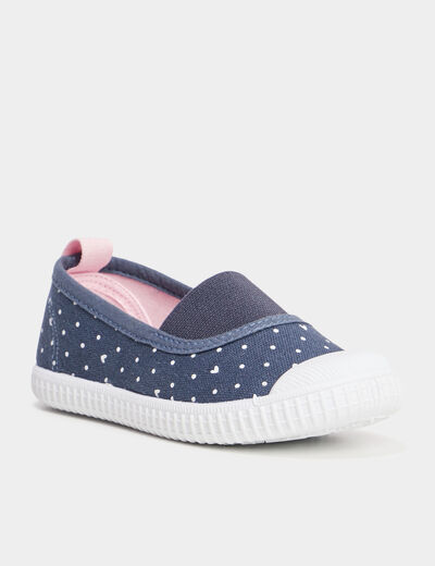 Ballerines en toile bleu marine fille