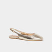Ballerines slingback bouts carrés jaune or femme