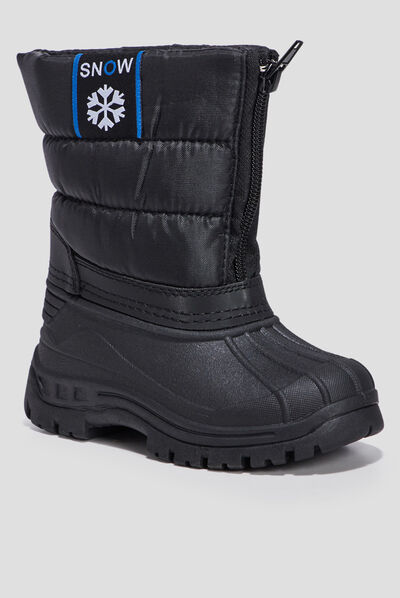 Bottes de neige crantées noir garçon