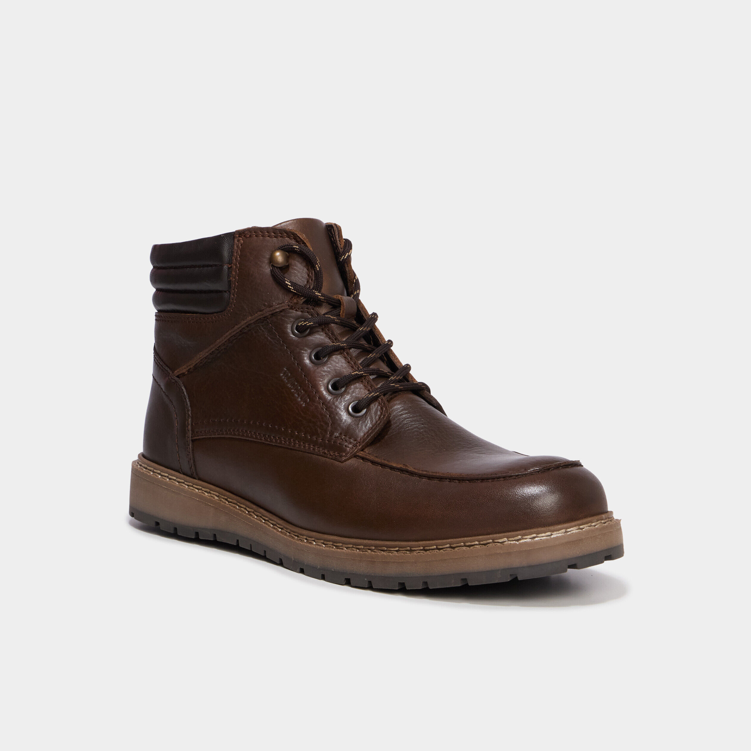 Boots à lacets en cuir marron homme TRAPPEUR