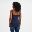 Débardeur bretelles réglables en coton bleu marine femme
