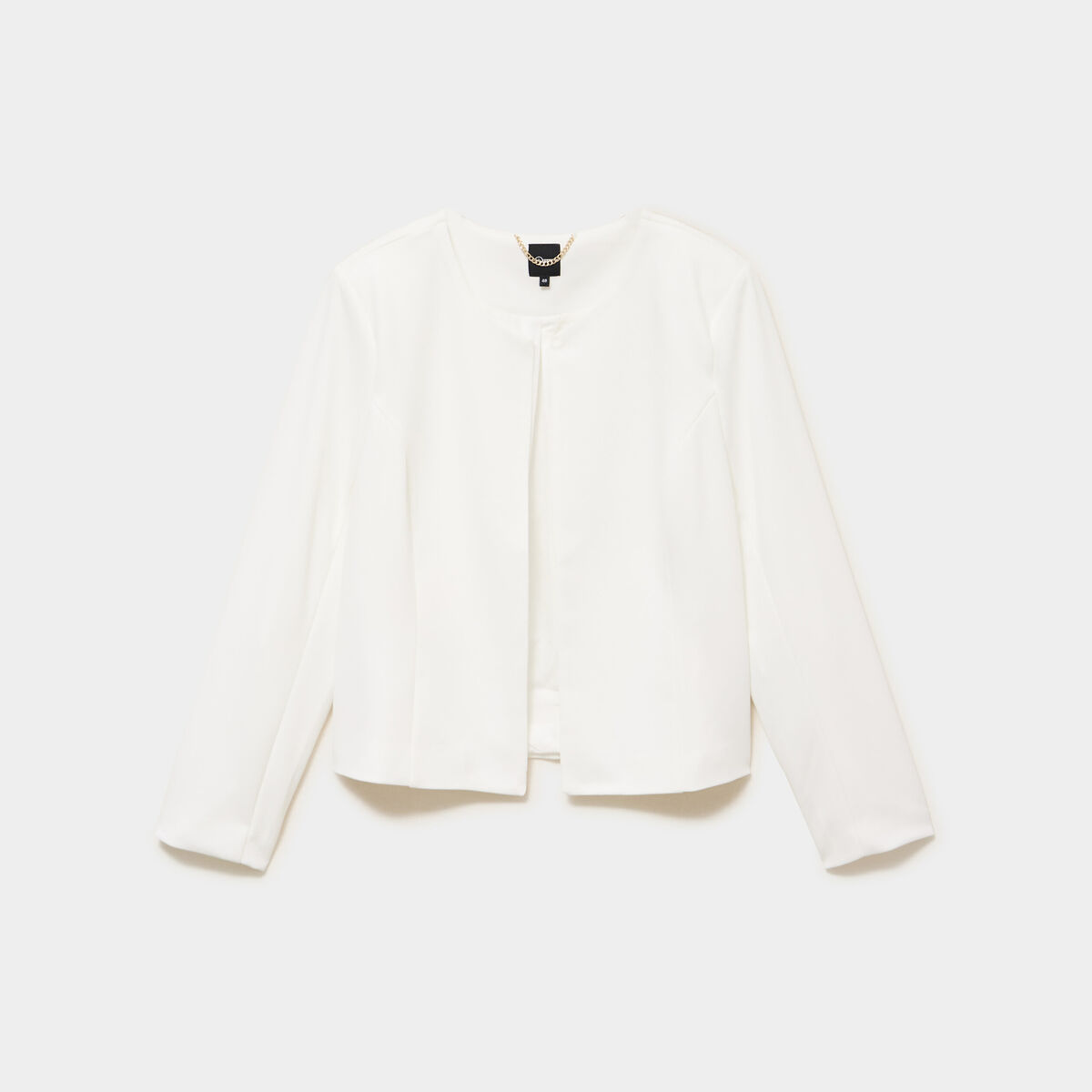 Veste ajust&eacute;e courte manches longues blanc femme grande taille