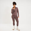 Veste de sport ajust&eacute;e avec fermeture mauve femme