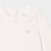 T-shirt col claudine manches longues blanc bébé fille