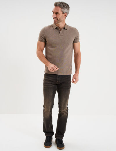 Polo manches courtes taupe homme