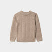 Pull manches longues col rond beige gar&ccedil;on