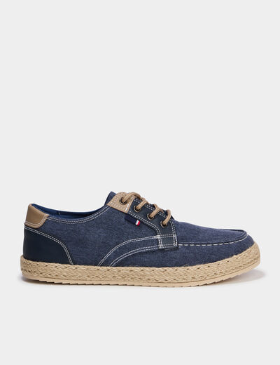 Chaussures bateau en jeans bleu homme