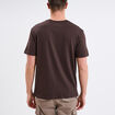 T-shirt en coton manches courtes marron foncé homme