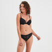 Tanga en dentelle noir femme