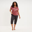 Ensemble pyjama corsaire et t-shirt rose framboise femme grande taille