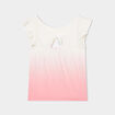 T-shirt à volants et noeud dos rose fille
