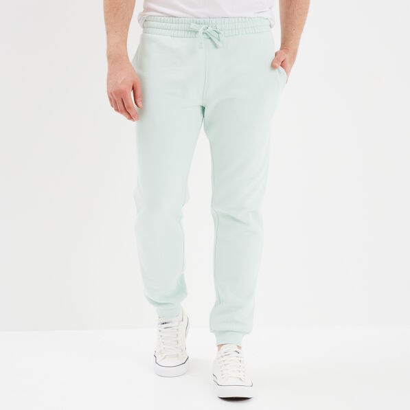 Pantalon jogging droit molleton vert pastel homme
