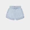Short en jean &agrave; volants Creeks denim bleach b&eacute;b&eacute; fille