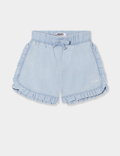 Short en jean à volants Creeks denim bleach bébé fille