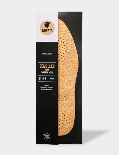 Semelles cuir charbon actif Tawata sable mixte