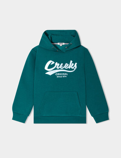 Sweat à capuche hoodie à logo Creeks vert émeraude fille