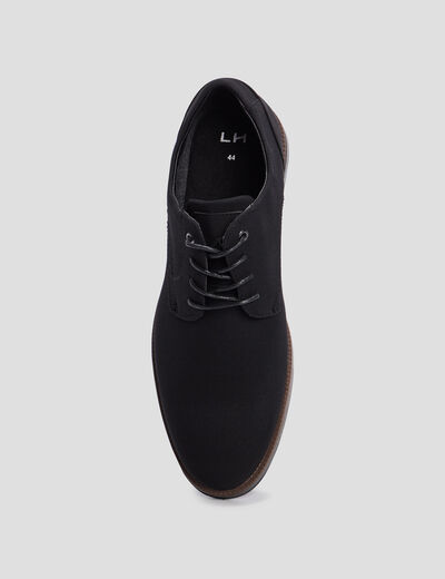Derbies plates à lacets noir homme