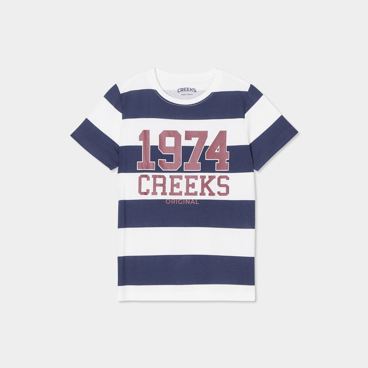T-shirt manches courtes coton Creeks ecru garçon