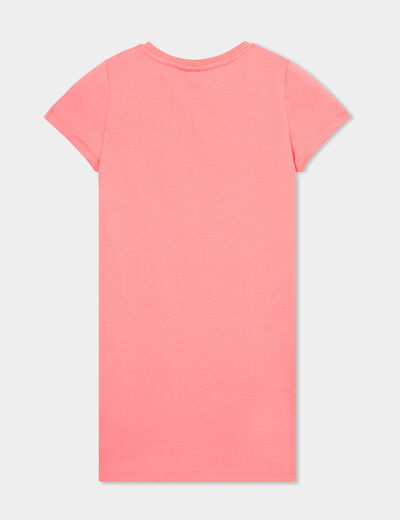 Chemise de nuit droite coton Stitch rose fille