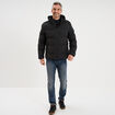 Doudoune courte &agrave; capuche d&eacute;perlante noir homme