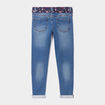 Jeans skinny avec ceinture foulard denim stone fille