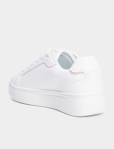 Baskets basses &agrave; lacets multicolore femme