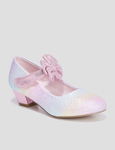 Babies à paillettes et noeuds multicolore fille