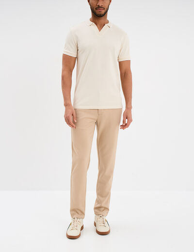 Pantalon chino slim beige homme