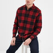 Chemise droite 2 poches manches longues rouge clair homme