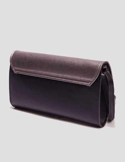 Sac pochette avec rabat métallisé couleur or femme