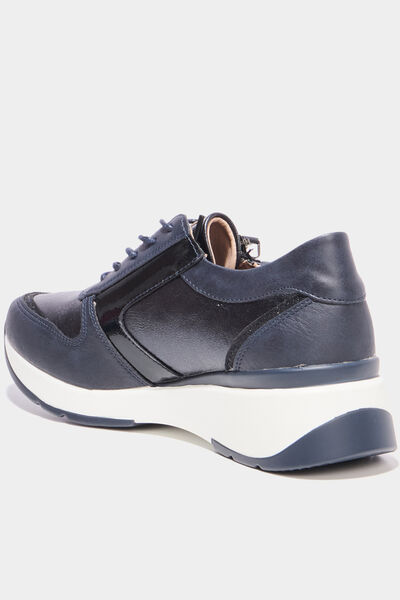 Baskets running zipp&eacute;es bleu marine femme