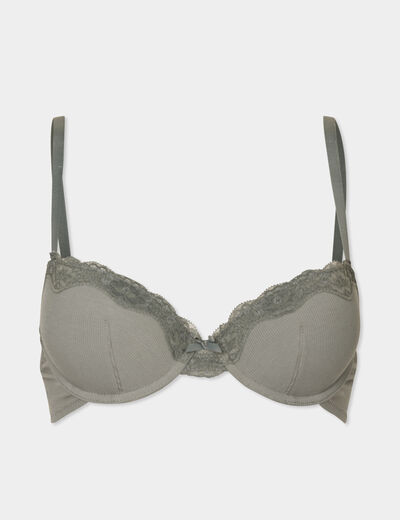Soutien-gorge corbeille paddé vert kaki femme