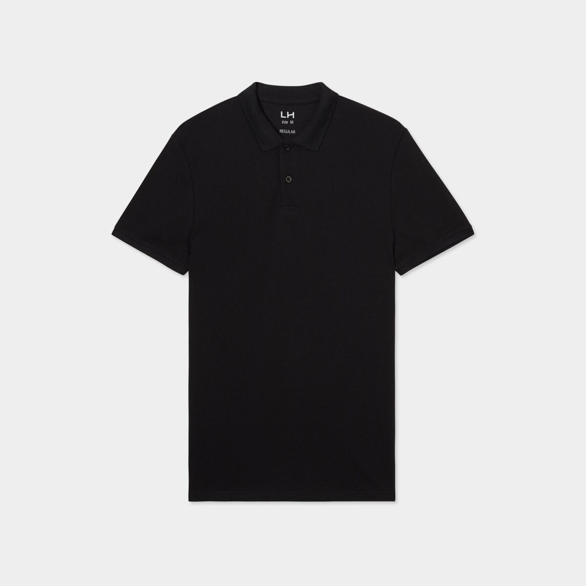 Polo en coton manches courtes noir homme